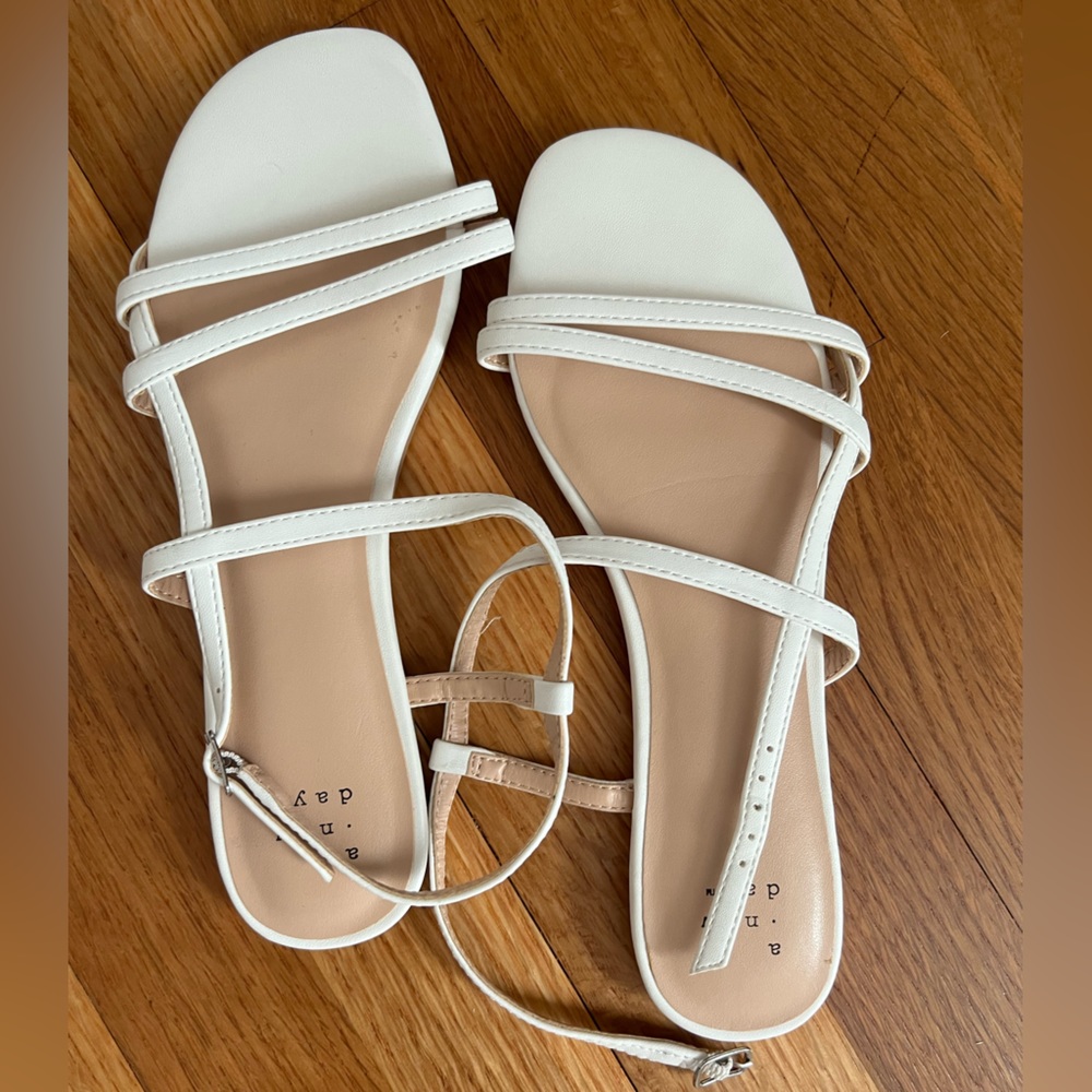 White Flat Sandals